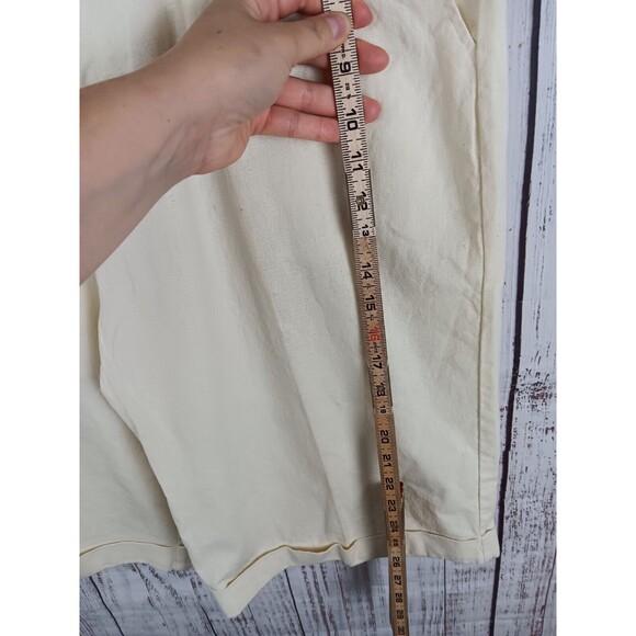 Pierre Garcia Shorts Pants Men's 38W Beige Relaxed Fit Linen Cotton Blend - Picture 3 of 9